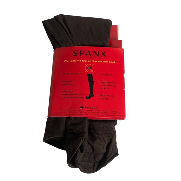 Spanx Topless Trouser Socks Brown Regular One Size Stay-Up Moisture-Wicking NEW - Picture 1 of 5